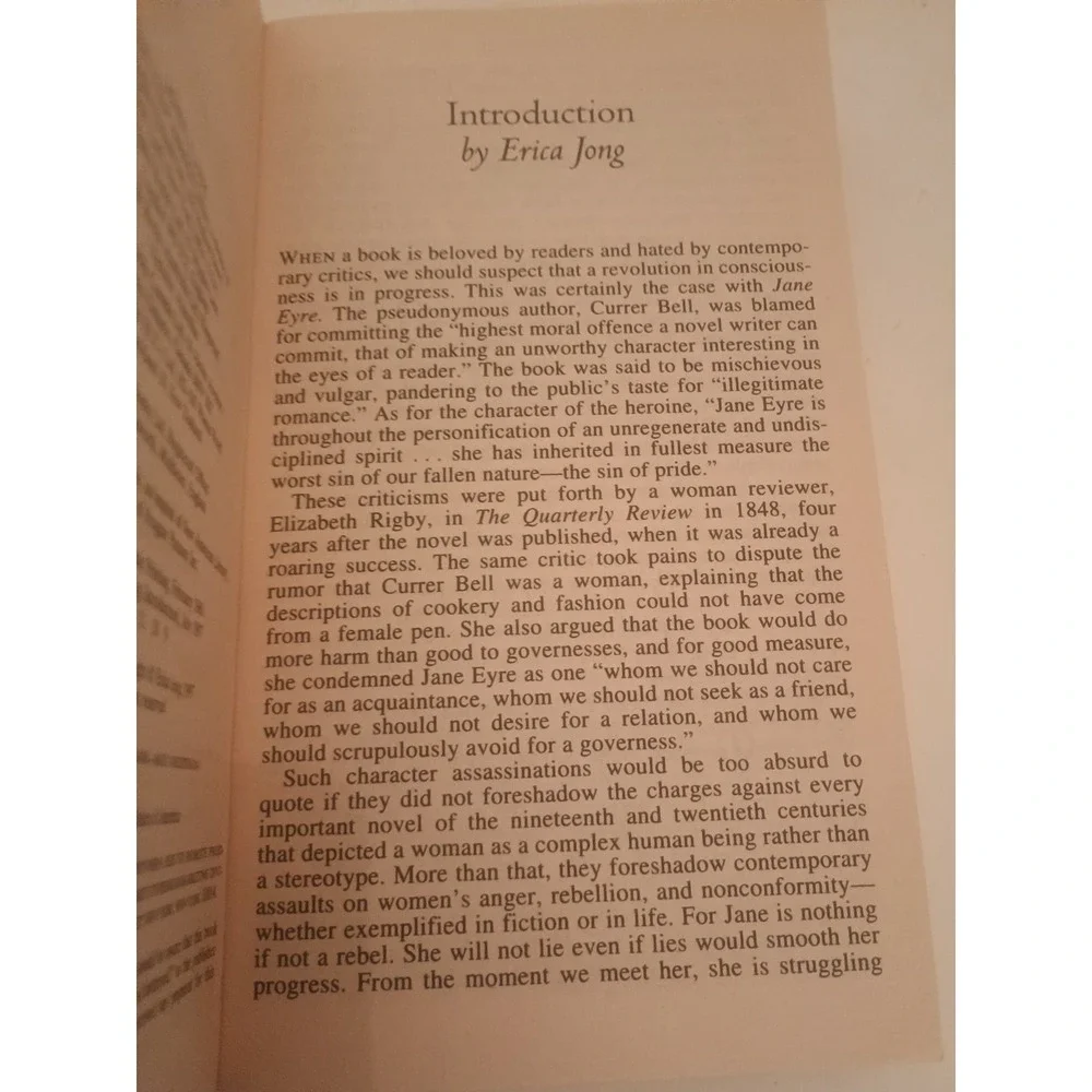 Jane Eyre Charlotte Bronte Paperback by Erica Jong Paperback Book